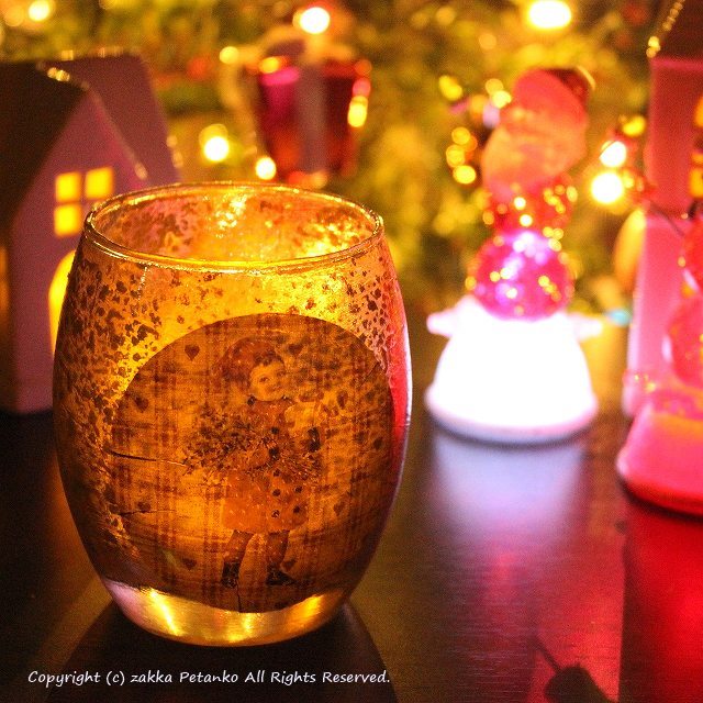 キャンドルホルダー クリスマス ガラス おしゃれ 天使とツリー 雑貨通販 Zakka Petanko
